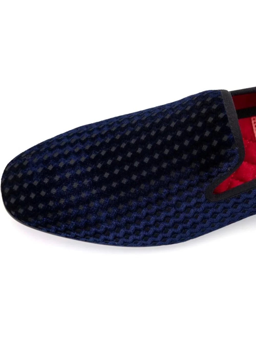 Meijiana Men's Blue03 Velvet Loafer Embossed Pattern Slip On Tuxedo Dress Shoes